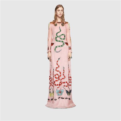 gucci dress roses long|Gucci long dresses.